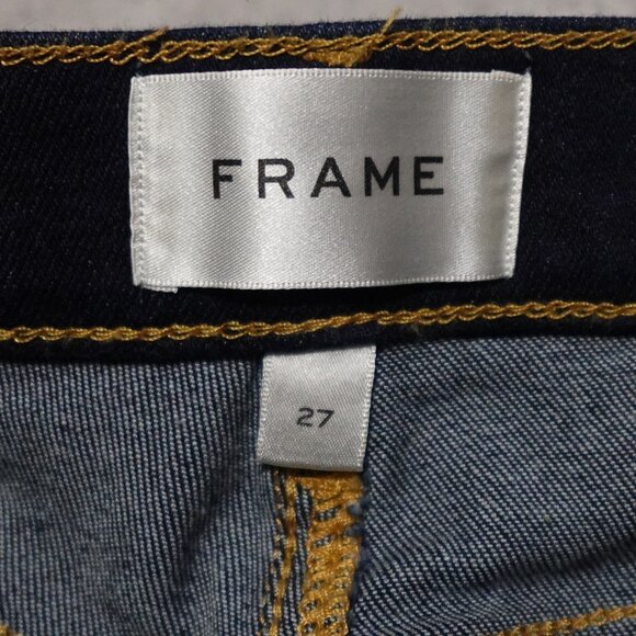 Frame Le High Flare Jeans Women's Size 27 Dark Wash Denim Flat Front Workwear - Picture 4 of 14